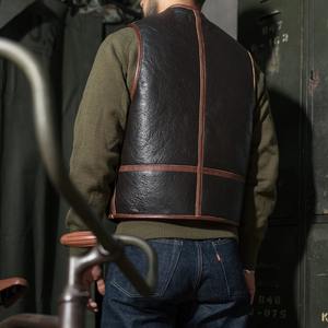 <b>Men's</b> High Quality Type C-3 Sheepskin Waistcoat <b>Flying</b> <b>Jacket</b> <b>Flying</b> <b>Jacket</b> with Breathable Leather Outer Wear for Winter - Product Image 5