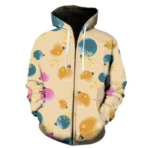 Coloré Graffiti motif fermeture éclair sweats à capuche mode tendance à manches longues hommes 3D imprimé automne fermeture éclair à capuche ample Streetwear à capuche - Product Image 3