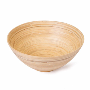 Ensemble de bols à salade élégants en bambou naturel poli, biodégradables, faits à la main, écologiques, légers et minimalistes - Product Image 3