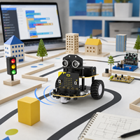 Kit de Coche Robótico Zetok STEM Microbit ESP32, Juguete Programable DIY Compatible con la Educación de Codificación para Niños de 8 Años en Adelante