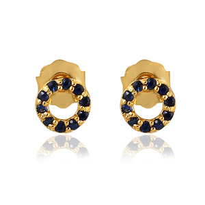 Pendientes de tuerca chapados en oro con piedras preciosas de topacio blanco de Plata de Ley 925 para mujer, joyería de regalo de aniversario de boda de compromiso - Product Image 3