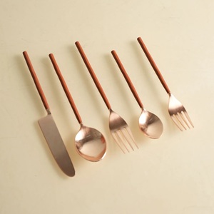 Luxury Stylish Plated Sustainable Metal <b>Flatware</b> <b>Set</b> with Metal Handle for Wedding Dinnerware - Product Image 6