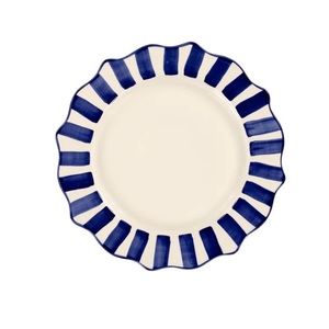 Bandeja de cerámica rústica hecha a mano para el desayuno, aperitivos, café, té, plato de frutas, comedor, cocina, baño, organizador de tocador - Product Image 1