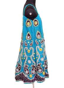 ชุดเดรสยาวสไตล์โบโฮปักสีทองชุดเดรสราตรีสุดเจ๋งประดับด้วยลูกปัดประดับเลื่อมด้านหลัง - Product Image 2