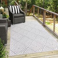 BEST GOLDENMOON Tapis d'extérieur moderne en polypropylène, fabriqué à la machine, avec envers en jute, réversible, lavable, antidérapant et résistant aux UV, pour voiture