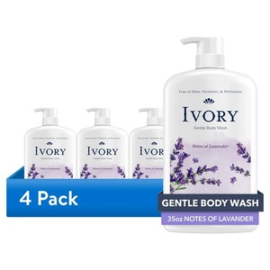 Gel de ducha suave Ivory Mild and Gentle, aroma a lavanda, para todo tipo de piel, 35 fl oz - Product Image 1