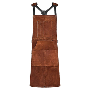 Delantal de Cuero Genuino Unisex, Ropa de Trabajo Resistente a la Abrasión, Múltiples Bolsillos, Detección de Agujas, Reutilizable, Fusión sin Costuras - Product Image 1