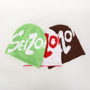 หมวกบีนนี่ปักลายกะโหลกอะคริลิคสำหรับทั้งชายและหญิงหมวกถักย้อมสีแบบกำหนดเองสำหรับการเดินทาง - Product Image 2