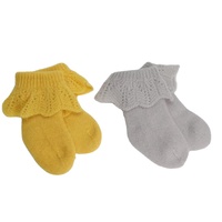 Chaussettes pour bébé fille nouveau-né en cachemire de Mongolie 100% naturel, épaisses, 0-6 mois, séchage rapide et antibactériennes, MONECO MN 1-003-cc-1776