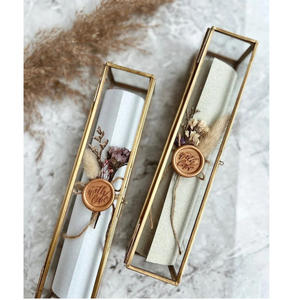 Newly Hot Selling Metal Frame Clear Glass Invitation <b>Card</b> <b>Box</b> Holder Gold Finished Rectangular Shaped for <b>Gift</b> Products - Product Image 6