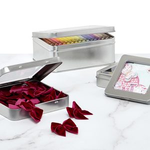 ตะกร้าโลหะแบบมีหน้าต่างและบานพับในกระป๋องสี่เหลี่ยมและทรงสี่เหลี่ยมผืนผ้า - Product Image 1