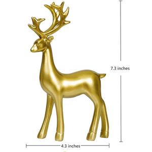 Reno de metal Acabado en oro Adorno navideño Acento festivo de lujo para mesa y repisa - Product Image 3