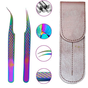 Outil de maquillage professionnel pince à cils pince à épiler en acier inoxydable pince à épiler d'extension de faux cils étiquette privée pince à cils personnalisée - Product Image 2