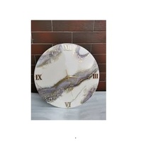 Décoration murale pour la maison, horloge murale en bois et résine époxy, aspect vintage, fabrication artisanale, affichage des aiguilles, batterie rechargeable, cadeau durable AZ