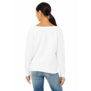 Sweat-shirt à col large en polaire éponge pour femme imprimé lettre, sweat-shirt à col large en coton ample - Product Image 2