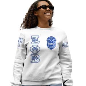 Sweat-shirt à col rond bleu brodé Zeta Phi Beta Sorority Greek 1920 pour femme - Product Image 5