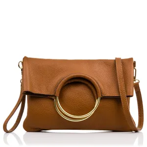 Corinna Women's Shoulder Bag. Dollaro Genuine Leather. 29x5x20cm. Made in Italy.