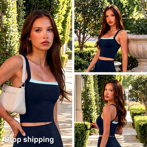 Débardeur de yoga moulant sans dos personnalisé pour femme, en polyester tricoté écologique, respirant et à séchage rapide, idéal pour la gym, la course et le fitness - Product Image 4