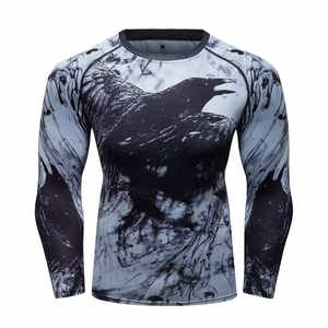 Haute qualité hommes Sublimation imprimé Spandex Gym surf plongée Compression chemises bonne conception 100% vente en gros nouveau Rash Guard - Product Image 2