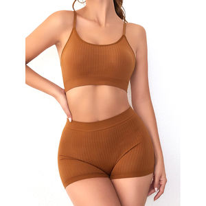 Adjustable Active Wear Ladies <b>Sports</b> <b>Bra</b> Panty Set Slim Fit Quick Dry Workout Breathable Design Solid Newest Yoga <b>Bra</b> Panty Set - Product Image 1