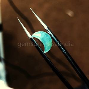 Cuentas de piedras preciosas talladas en forma de luna de Aguamarina Natural, abalorios de luna de piedra suelta de 12mm, cuentas talladas de cristal para fabricación de joyas a granel - Product Image 3