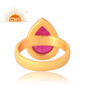 Anillo de piedras preciosas de cuarzo de Aventurina roja Natural chapado en oro de 18 quilates de Plata de Ley 925 más vendido, fabricante de joyería fina Demi - Product Image 2