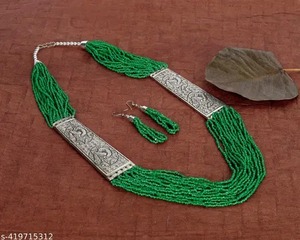 สร้อยคอคุณภาพสูงทำด้วยมือสุดหรูพร้อมต่างหูเครื่องประดับเทศกาลโบฮีเมียนชนเผ่าฟิวชั่นลูกปัดหลากสีโดยผู้ค้า ZH - Product Image 6