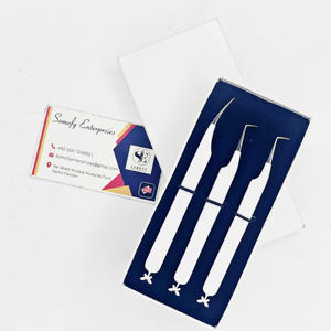 Pince à cils en acier inoxydable solide et mince à 90 degrés avec logo gravé personnalisé Outil d'extensions de cils de beauté testé à la main - Product Image 6