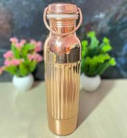 Bouteille écologique en cuivre anti-fuite avec poignée pour boire directement, style zen asiatique, idéale pour la maison et l'extérieur, cadeau ayurvédique