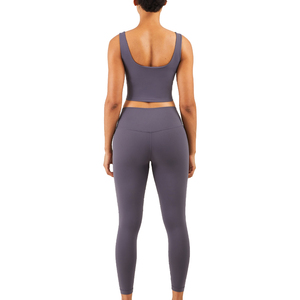 Ensemble de vêtements de yoga actifs taille haute pour femmes ensemble de yoga extensible à séchage rapide Logo personnalisé ensemble de yoga de fitness deux pièces pour femmes - Product Image 6