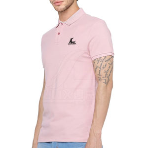 2025 logotipo personalizado ligero para hombres para camisetas de polo patrón sólido tejido de punto precio al por mayor - Product Image 1