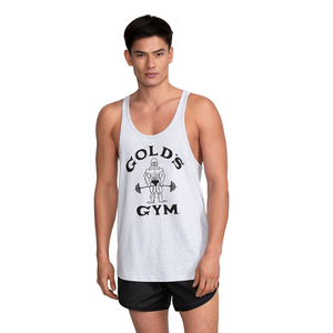 Débardeur de sport pour homme en coton et élasthanne gris classique personnalisable, respirant et à séchage rapide pour la musculation - Product Image 3