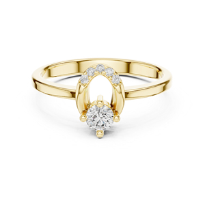 Anillo de Oro Amarillo de 14K con Diamante Cultivado en Laboratorio, Redondo, para Mujer |   Certificado por IGI |   Regalo de Moda para Bodas y Fiestas - Product Image 1