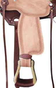 Selle de roping Western Roughout en cuir durable, ajustement sécurisé et performance prête pour le ranch - Product Image 4