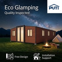 Maison conteneur extensible moderne de 30 pieds, villa modulaire préfabriquée de 56 m² prête pour le glamping hôtelier