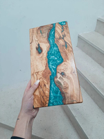 Aangepaste Bestelling Houten Snijplank Hars Charcuterie Board Geïnspireerd Door De Rivier Gemaakt Van Duurzame Epoxyhars Kaasplank