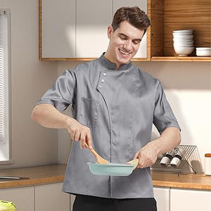 Vestes de chef en coton cousues avec précision professionnelles équipement culinaire essentiel pour les cuisines technique de couture artisanat en tissu textile - Product Image 4