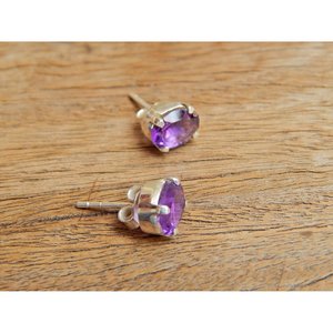 Boucle d'oreille en argent 925 avec topaze et améthyste faite à la main Cadeau élégant pour Her-E0066-GS - Product Image 3