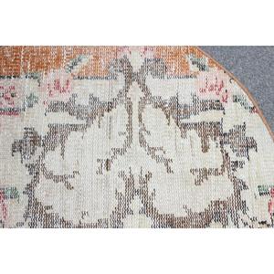 Tapis turc 2,5 x 1,5 pieds, tapis vintage, tapis en laine marocaine blanche - Product Image 5