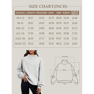 Sweatshirt <b>for</b> <b>Women</b>, Casual <b>Turtleneck</b> Drop-shoulder Sweatshirts <b>Women</b> Loose Fit Long Sleeve Pullover <b>Tops</b> Cute Soft Shirt - Product Image 6