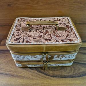 กล่องใส่เครื่องสำอางหนังแท้สำหรับเดินทางกันน้ำมีซิปปิดปรับแต่งโลโก้ได้ - Product Image 3