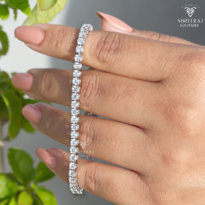 Luxury 2mm 3mm Tennis Diamond <b>Bracelet</b> 14K <b>Solid</b> Gold Round Lab Grown CVD Diamonds IGI Certified Iced out jewelry Direct supply - Product Image 3