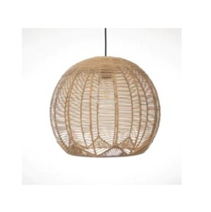 Lámparas Colgantes de Mimbre de Bambú Natural Tejidas a Mano con Marco de Hierro, Bombilla LED E27, Tamaño y Color Personalizables - Product Image 2