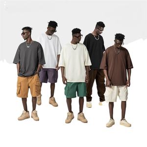 Talla DE LA UE 260gsm camisetas peso pesado lujo de gran tamaño hombro caído logotipo personalizado diseño Casual ropa de calle en blanco camiseta para hombres - Product Image 1