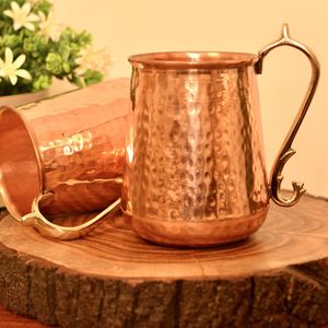 แก้วทองแดงสำหรับเบียร์ไวน์น้ำคุณภาพดีที่สุดจากอินเดีย - Product Image 2