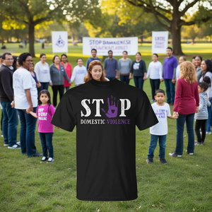 Camiseta de apoyo para la concienciación sobre la violencia doméstica, para hombres, mujeres y niños - Product Image 1