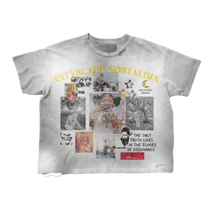 เสื้อยืดผู้ชายผ้าฝ้าย 100% ทรงหลวม พิมพ์ลาย 320 GSM ผ้าฝ้ายคุณภาพสูง ล้างสีแบบ Acid Wash สีดำแดง  รับทำแบรนด์ตามสั่ง - Product Image 3