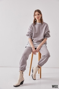 Conjunto Deportivo de Dos Piezas de Talla Grande, 100% Algodón, para Invierno 2023, Sudadera con Puños en los Tobillos, Color Blanco, Tejido de Alta Densidad, Personalizable OEM - Product Image 4