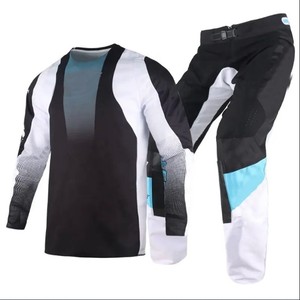 Ensemble de vêtements tactiques de motocross à manches courtes pour hommes, motif étoiles, polyester, séchage rapide, combinaison de course toutes saisons, kit adulte, ajustement flexible - Product Image 2