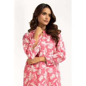 ชุดลำลองแบบเซ็ต IPST-55310 ผ้าวิสโคสลายพิมพ์แจ็คการ์ด แขนสามส่วน สำหรับฤดูใบไม้ผลิ/ฤดูร้อน - Product Image 1